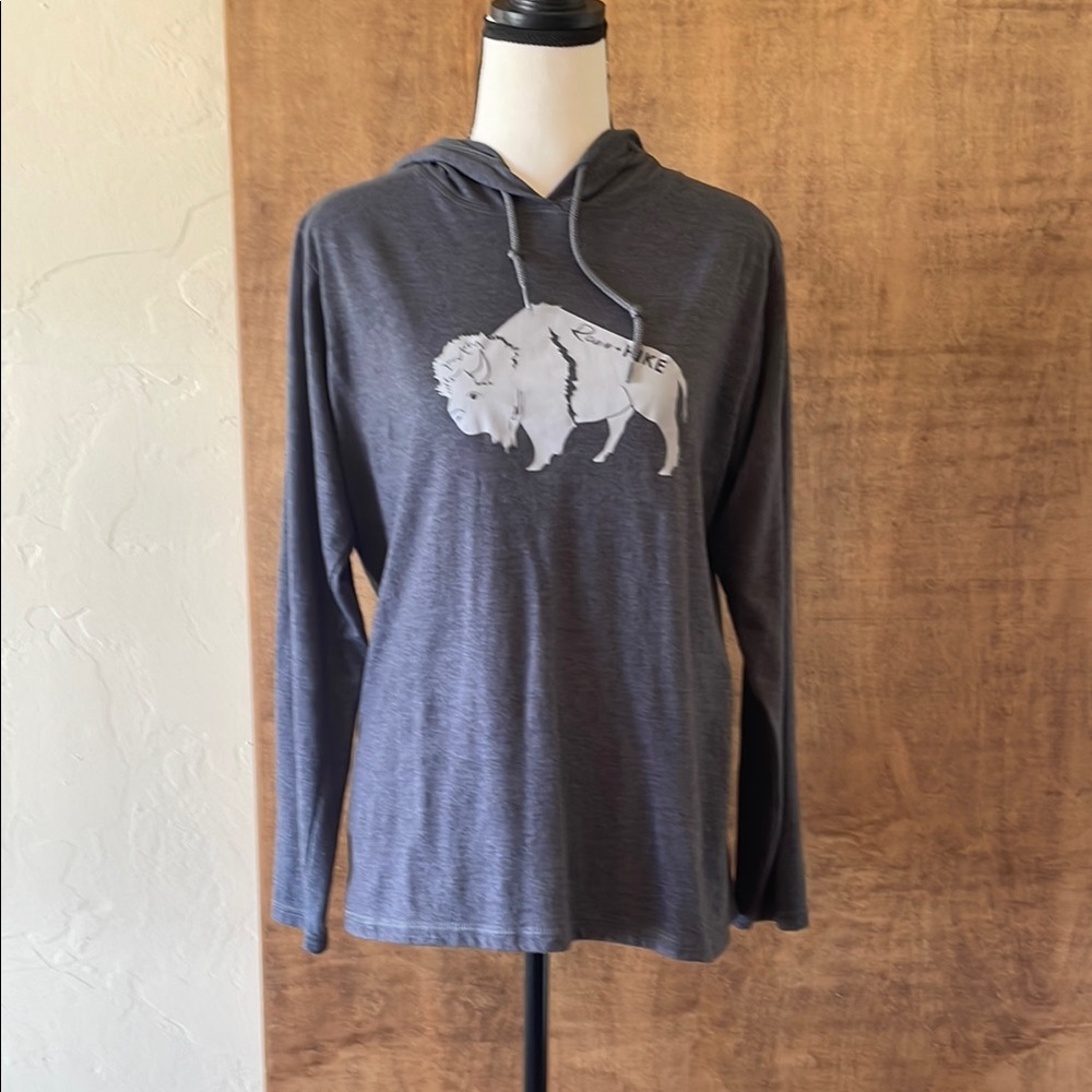 Anvil Gray Long Sleeve Tee with White Graphic